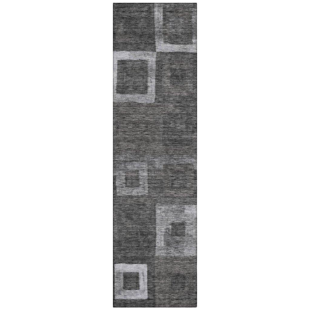 LOOMLAN Rugs Cora Black Washable Indoor-Outdoor Rug