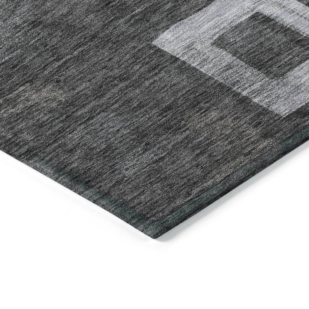 LOOMLAN Rugs Cora Black Washable Indoor-Outdoor Rug