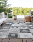 LOOMLAN Rugs Cora Gray Washable Indoor-Outdoor Rug
