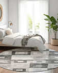 LOOMLAN Rugs Cora Gray Washable Indoor-Outdoor Rug