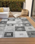 LOOMLAN Rugs Cora Gray Washable Indoor-Outdoor Rug