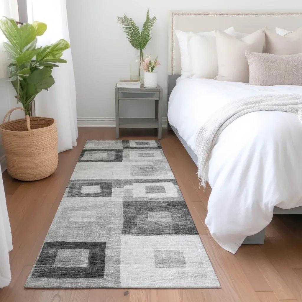 LOOMLAN Rugs Cora Gray Washable Indoor-Outdoor Rug