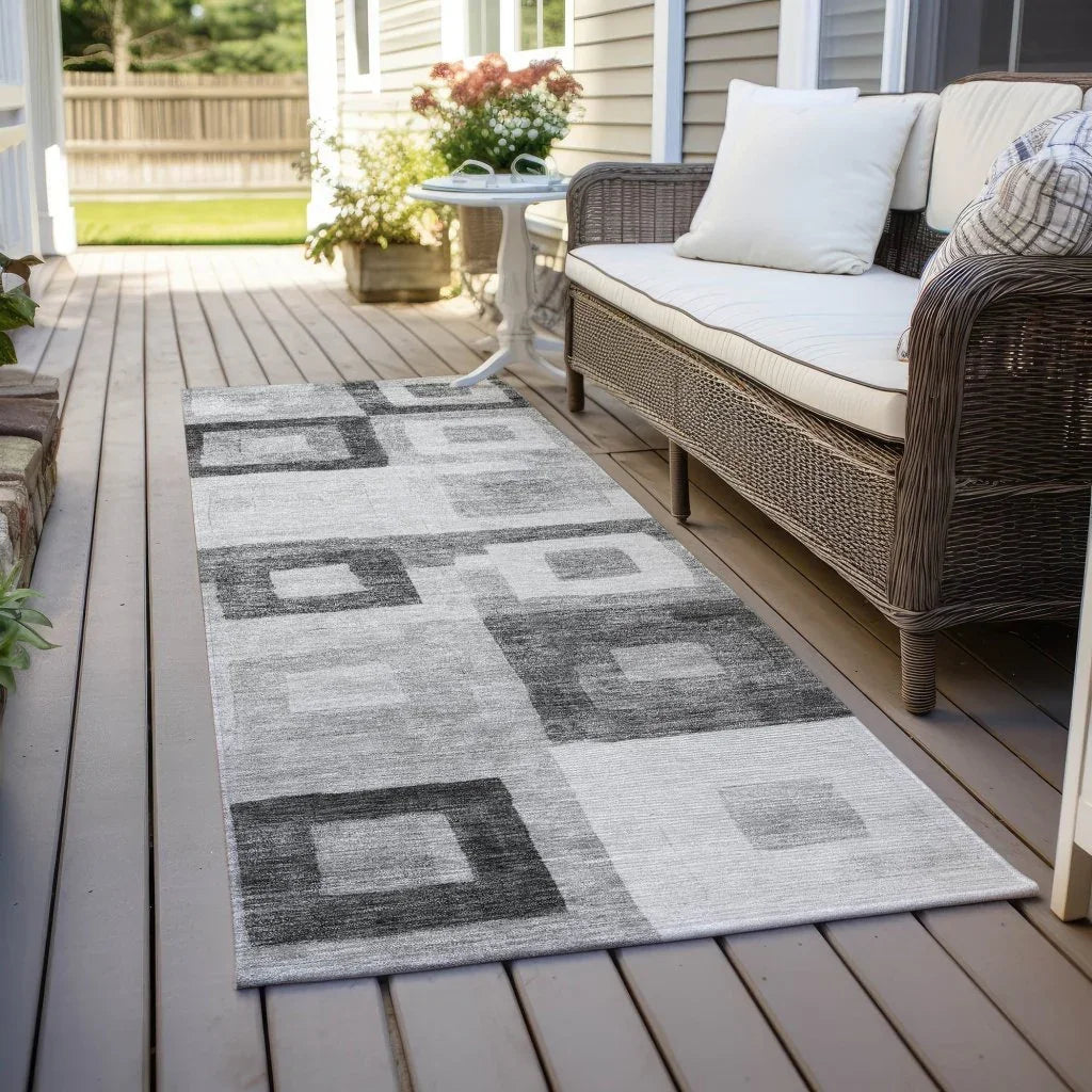 LOOMLAN Rugs Cora Gray Washable Indoor-Outdoor Rug