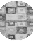 LOOMLAN Rugs Cora Gray Washable Indoor-Outdoor Rug