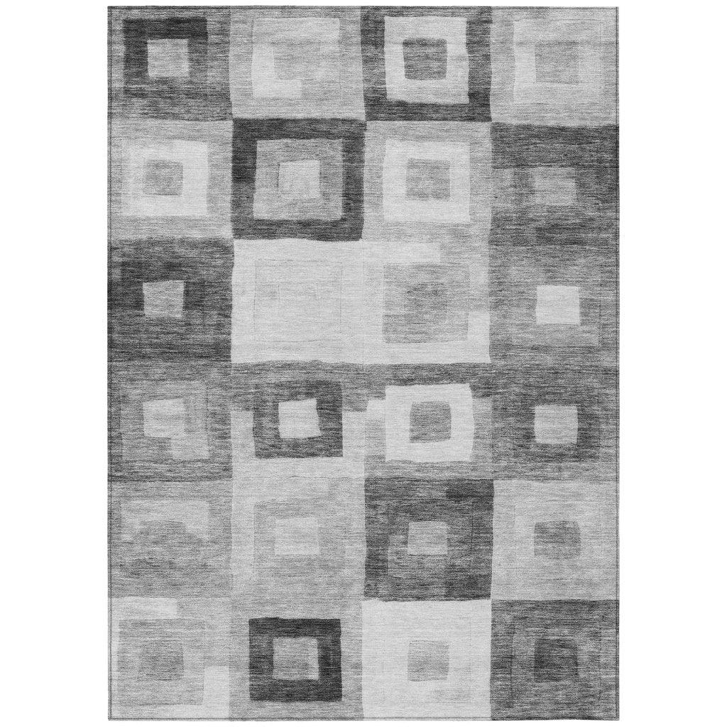 LOOMLAN Rugs Cora Gray Washable Indoor-Outdoor Rug