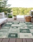 LOOMLAN Rugs Cora Green Washable Indoor-Outdoor Rug