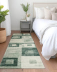 LOOMLAN Rugs Cora Green Washable Indoor-Outdoor Rug