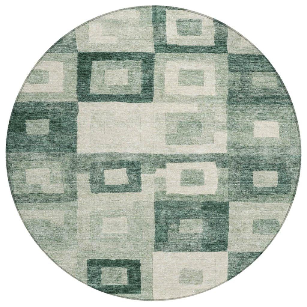 LOOMLAN Rugs Cora Green Washable Indoor-Outdoor Rug