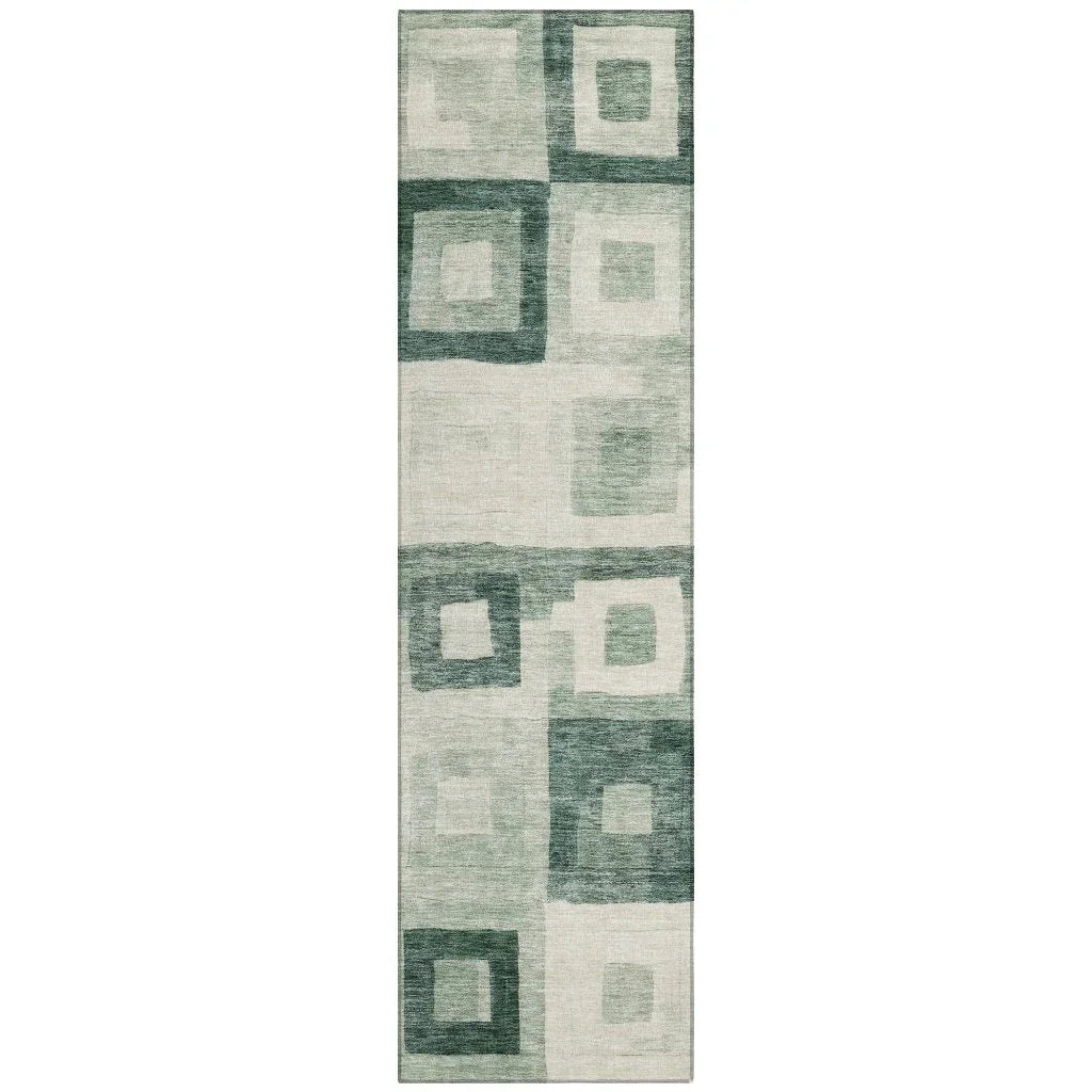 LOOMLAN Rugs Cora Green Washable Indoor-Outdoor Rug