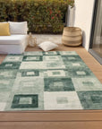 LOOMLAN Rugs Cora Green Washable Indoor-Outdoor Rug