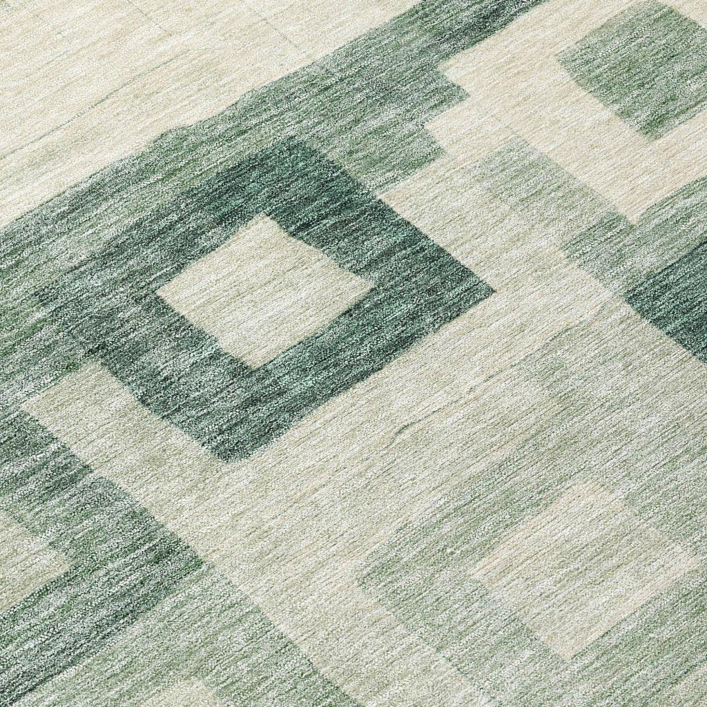 LOOMLAN Rugs Cora Green Washable Indoor-Outdoor Rug