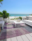 LOOMLAN Rugs Coralia Purple Washable Indoor-Outdoor Rug