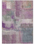 LOOMLAN Rugs Coralia Purple Washable Indoor-Outdoor Rug