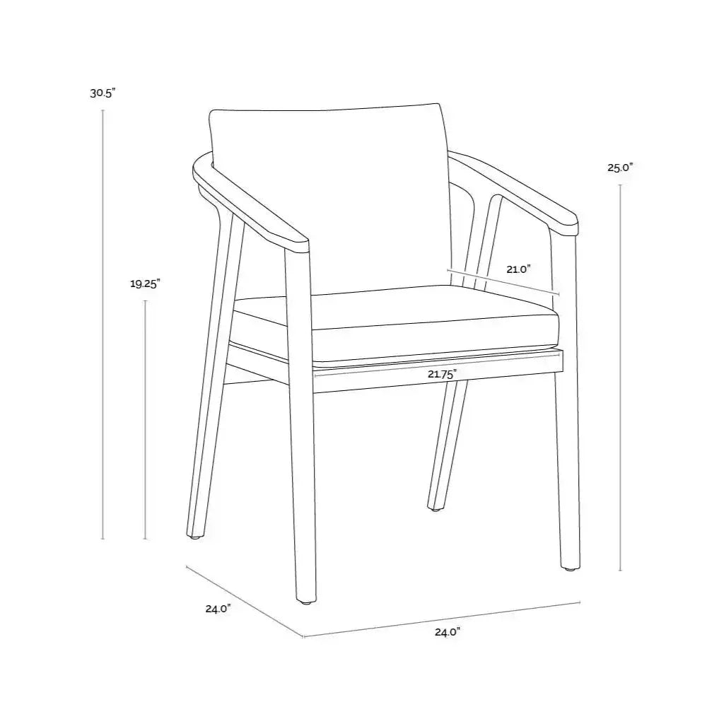 SUNPAN Coraline Fabric Outdoor Dining Armchair