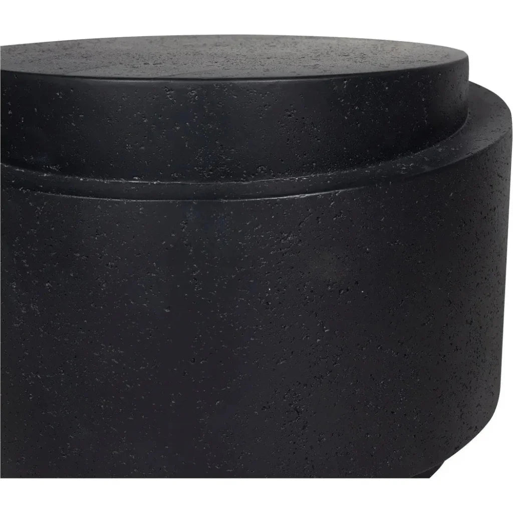 Cosmo Concrete &amp; Stone Outdoor Round Accent Table - LOOMLAN - Moe&#39;s Home - Outdoor Side Tables