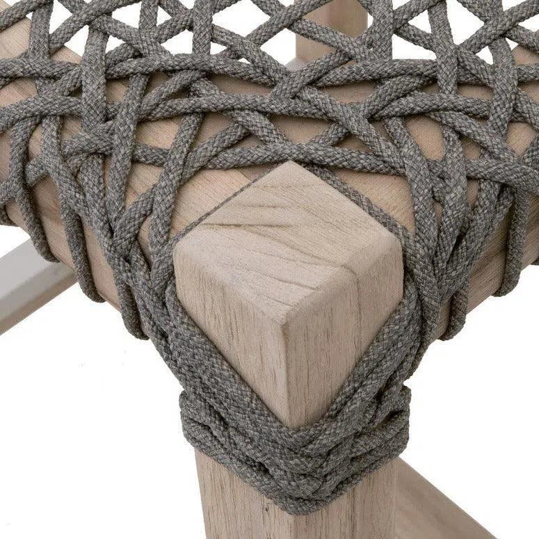 Costa Outdoor Counter Stool Teak Wood Performance Rope - LOOMLAN - Essentials For Living - Outdoor Counter Stools