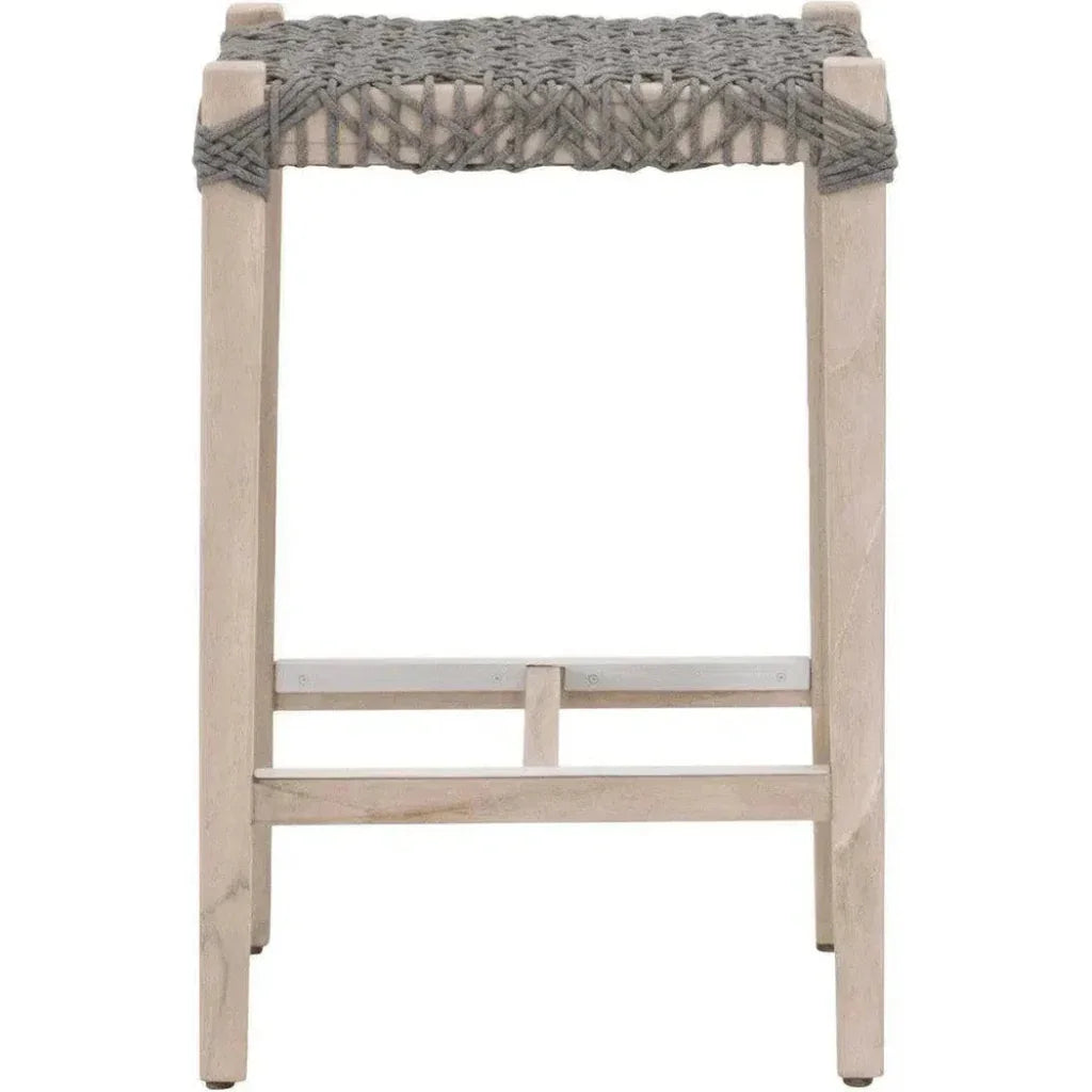 Costa Outdoor Counter Stool Teak Wood Performance Rope - LOOMLAN - Essentials For Living - Outdoor Counter Stools