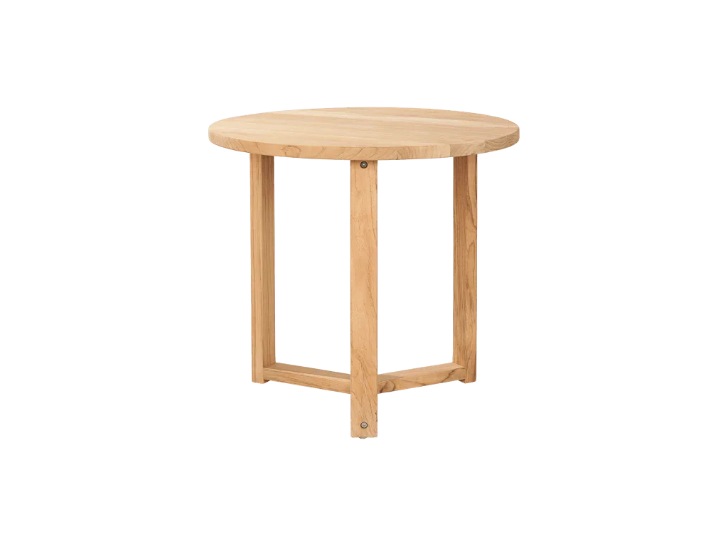 Cross Legs Nesting Teak Patio Side Table - LOOMLAN - HiTeak - Outdoor Side Tables