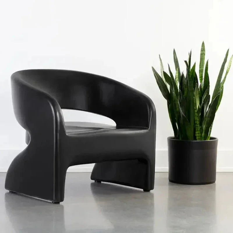 Cura Concrete Black Outdoor Lounge Chair - LOOMLAN - SUNPAN - Outdoor Lounge Chairs