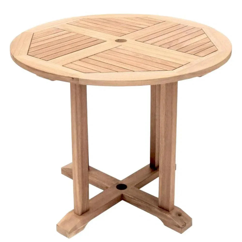 Curtis 35.5 - inch Round Outdoor Dining Table - LOOMLAN - HiTeak - Outdoor Dining Tables