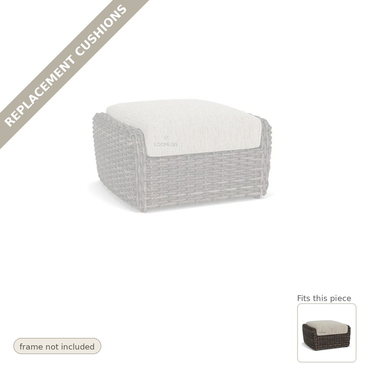 Cushions: Replacement Cushion For Largo Outdoor Ottoman - Commercial Grade