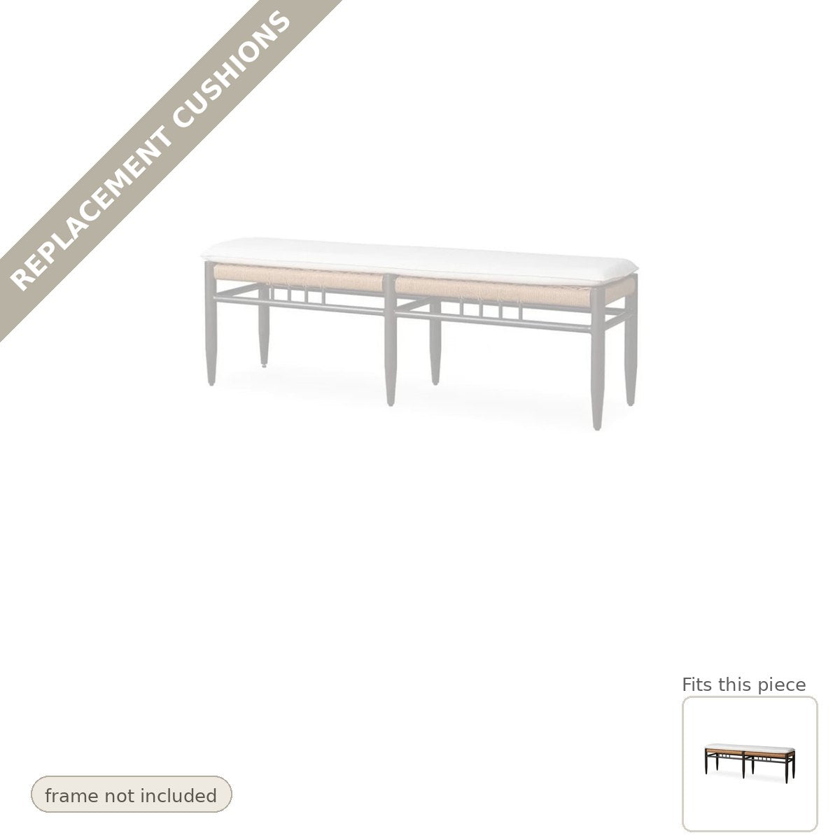 Cushions: Replacement Cushions For Low Country Dining Bench - Commercial Grade