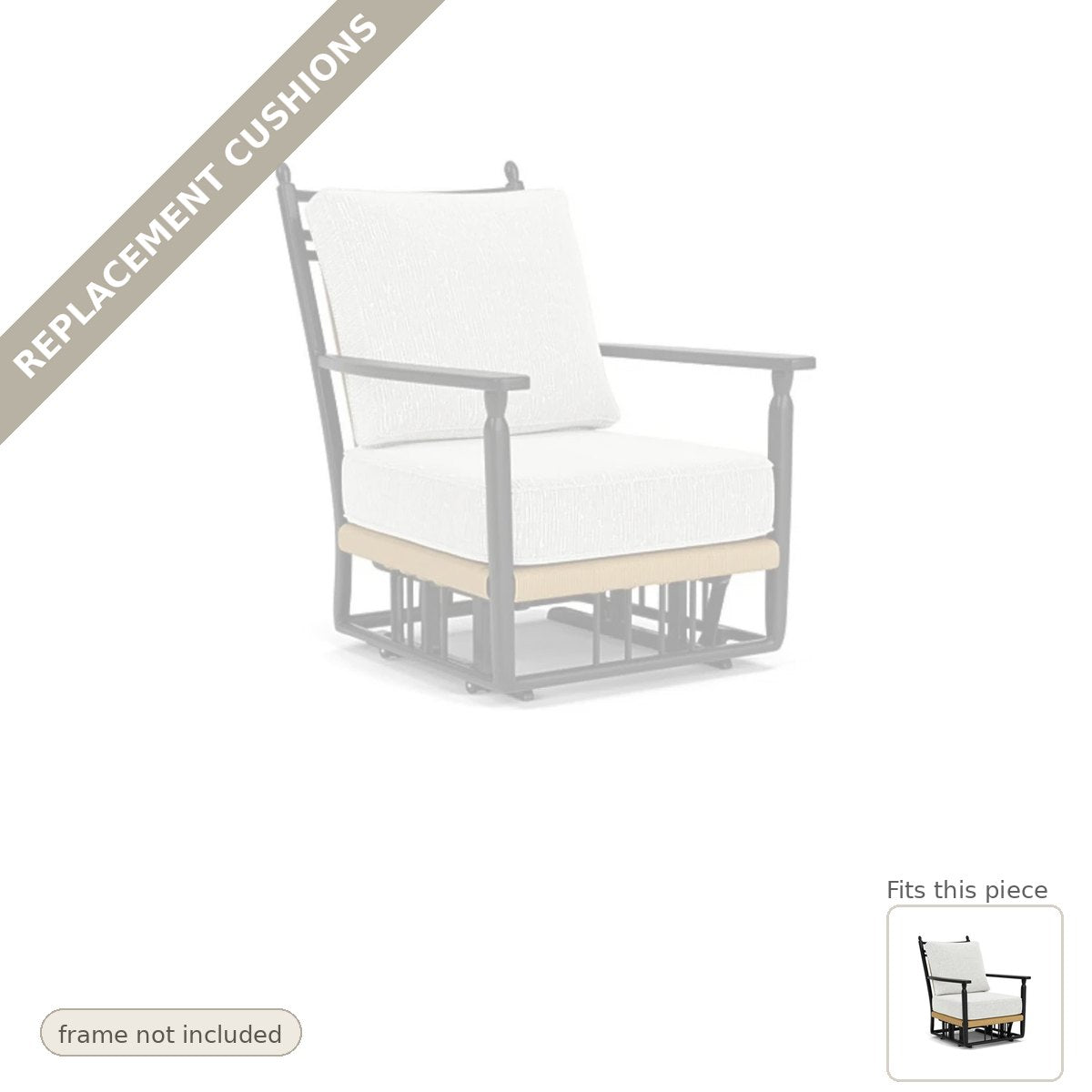 Cushions: Replacement Cushion For Low Country Glider Lounge Chair - Commercial Grade