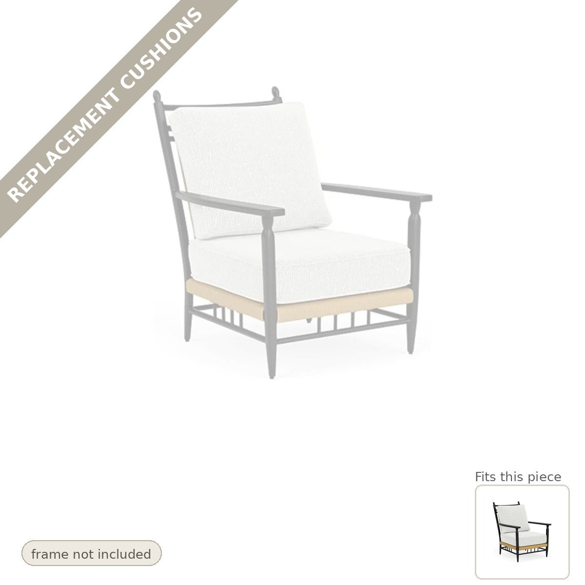 Cushions: Replacement Cushions For Low Country Lounge Chair - Commercial Grade
