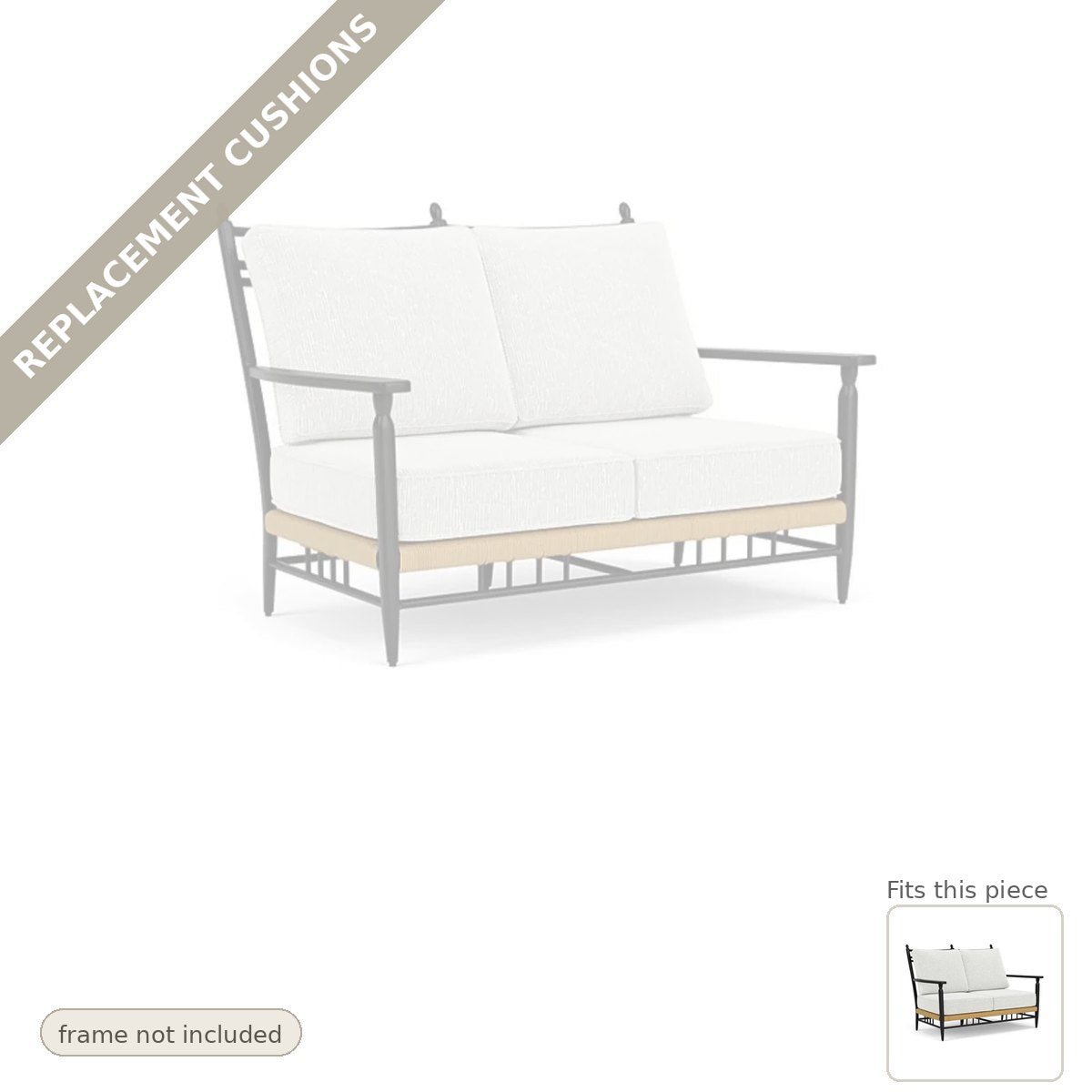 Cushions: Replacement Cushions For Low Country Outdoor Loveseat - Commercial Grade
