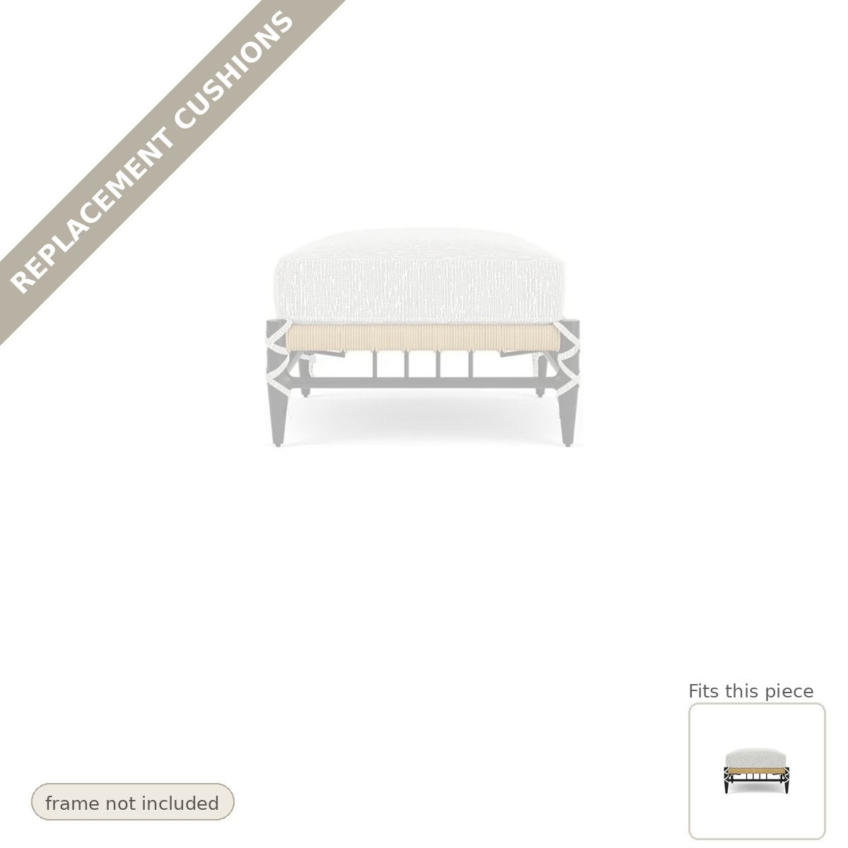 Cushions: Replacement Cushions For Low Country Outdoor Ottoman - Commercial Grade