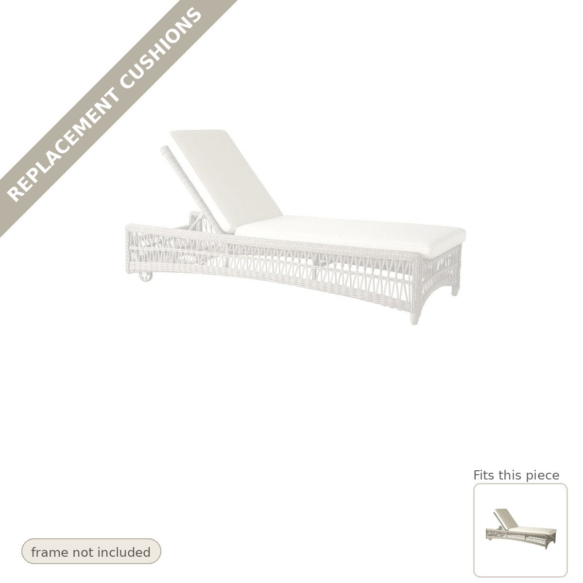 Cushions: Replacement Cushions for Mackinac Chaise Lounge - Commercial Grade