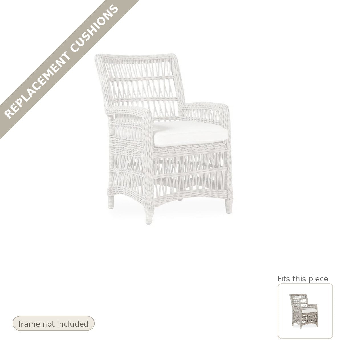 Cushions: Replacement Cushions for Mackinac Dining Armchair - Commercial Grade