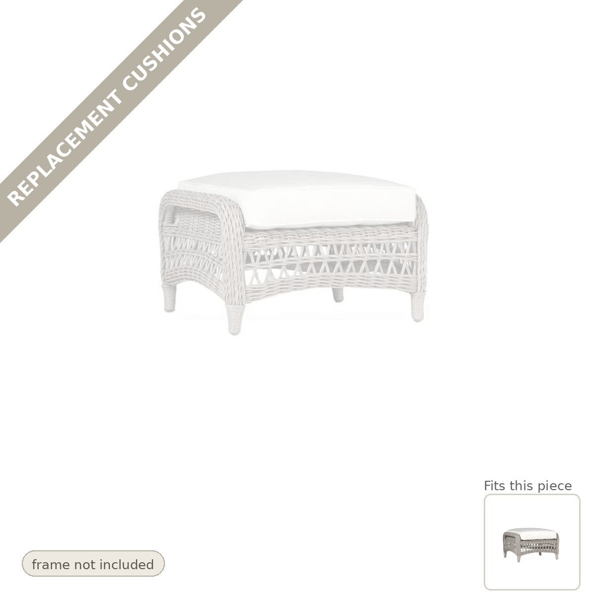 Cushions: Replacement Cushions for Mackinac Ottoman Outdoor - Commercial Grade