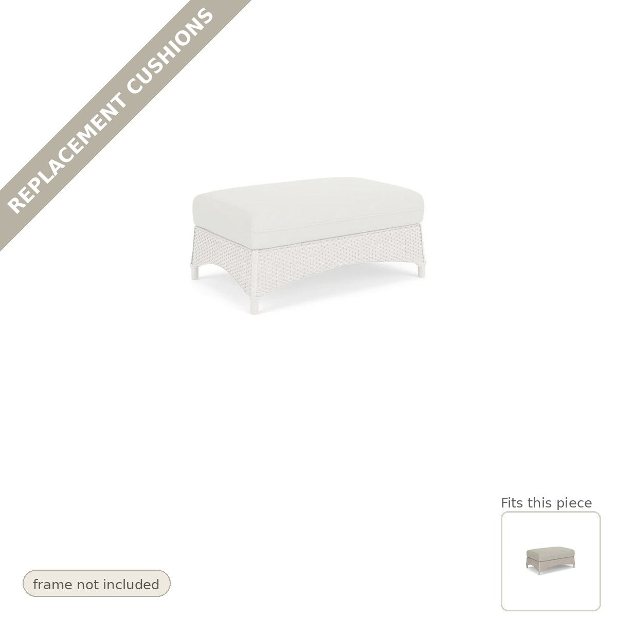 Cushions: Replacement Cushions For Mandalay Outdoor Large Ottoman - Commercial Grade