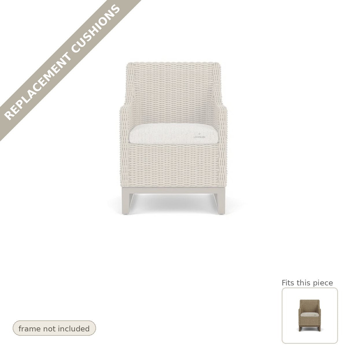 Cushions: Milan Outdoor Replacement Cushion For Dining Armchair - Commercial Grade