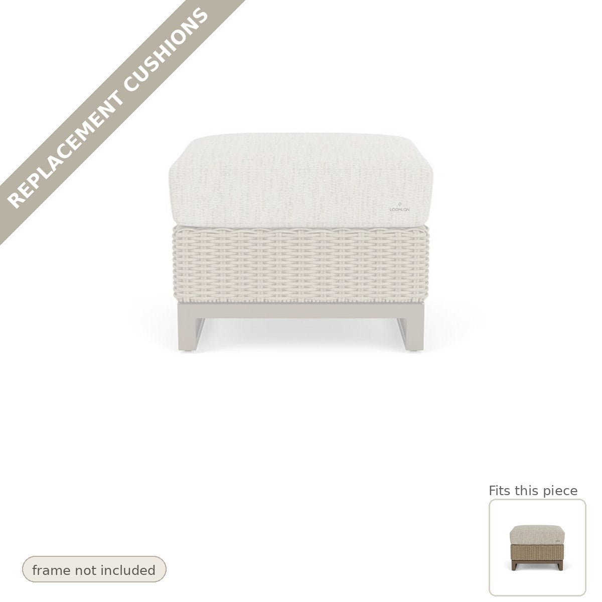 Cushions: Milan Outdoor Sunbrella Replacement Cushion For Ottoman - Fade Resistant
