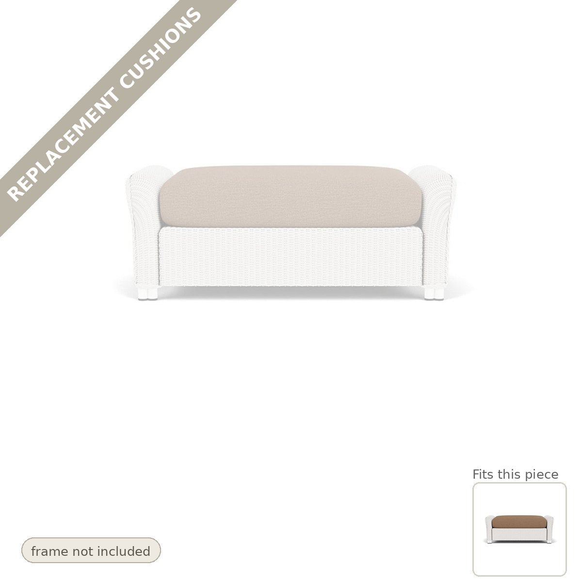 Cushions: Reflections Replacement Cushions for Large Ottoman - Commercial Grade