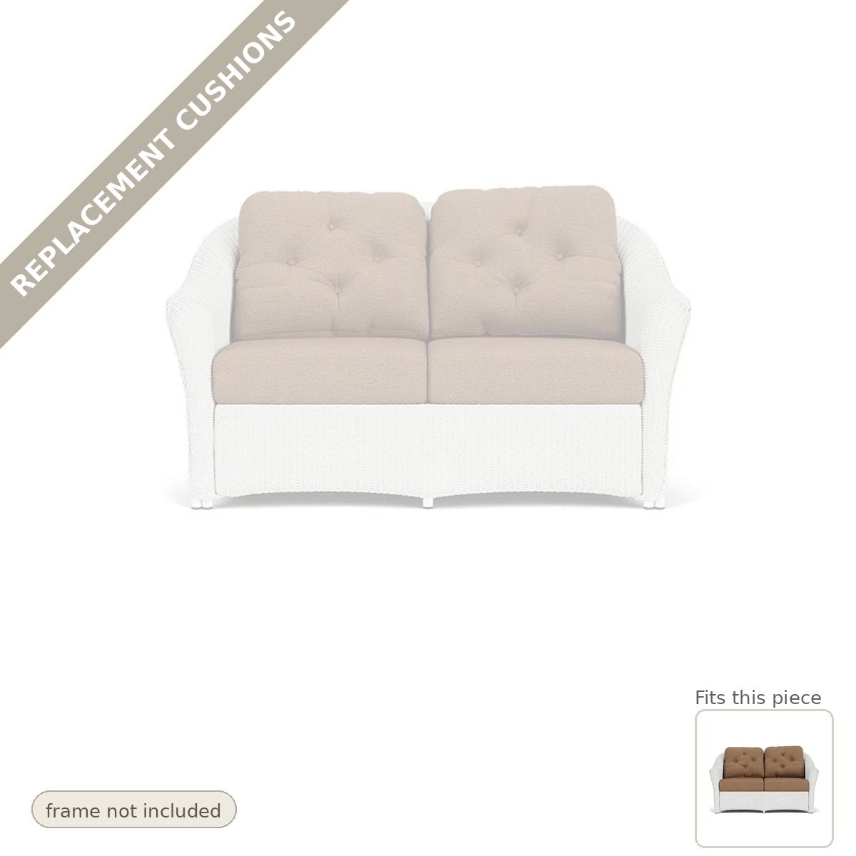 Cushions: Reflections Outdoor Replacement Cushions for Loveseat - Commercial Grade