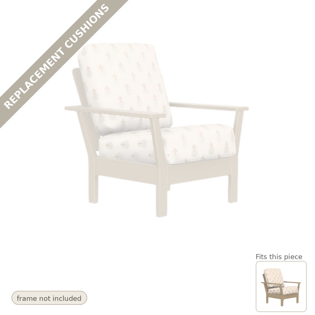 Cushions: Antero Deep Seat Cushion Arm Chair Replacement Cushion Set (cushions only)
