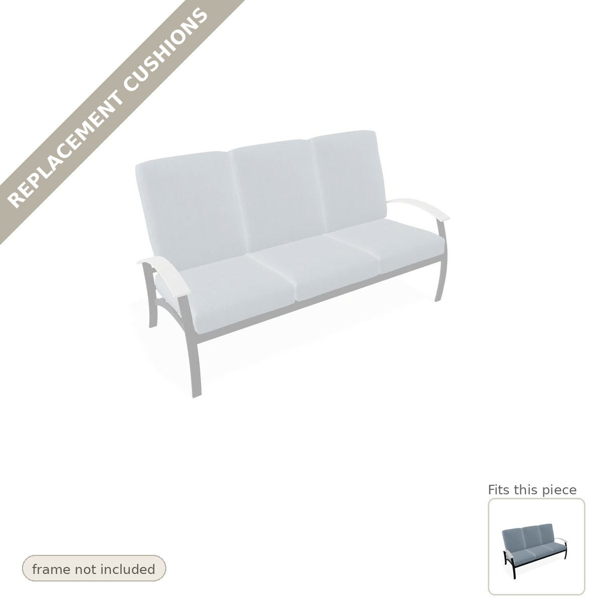 Cushions: Belle Isle Cushion Three Seater Curved Arm Sofa Replacement Cushion Set (cushions only)