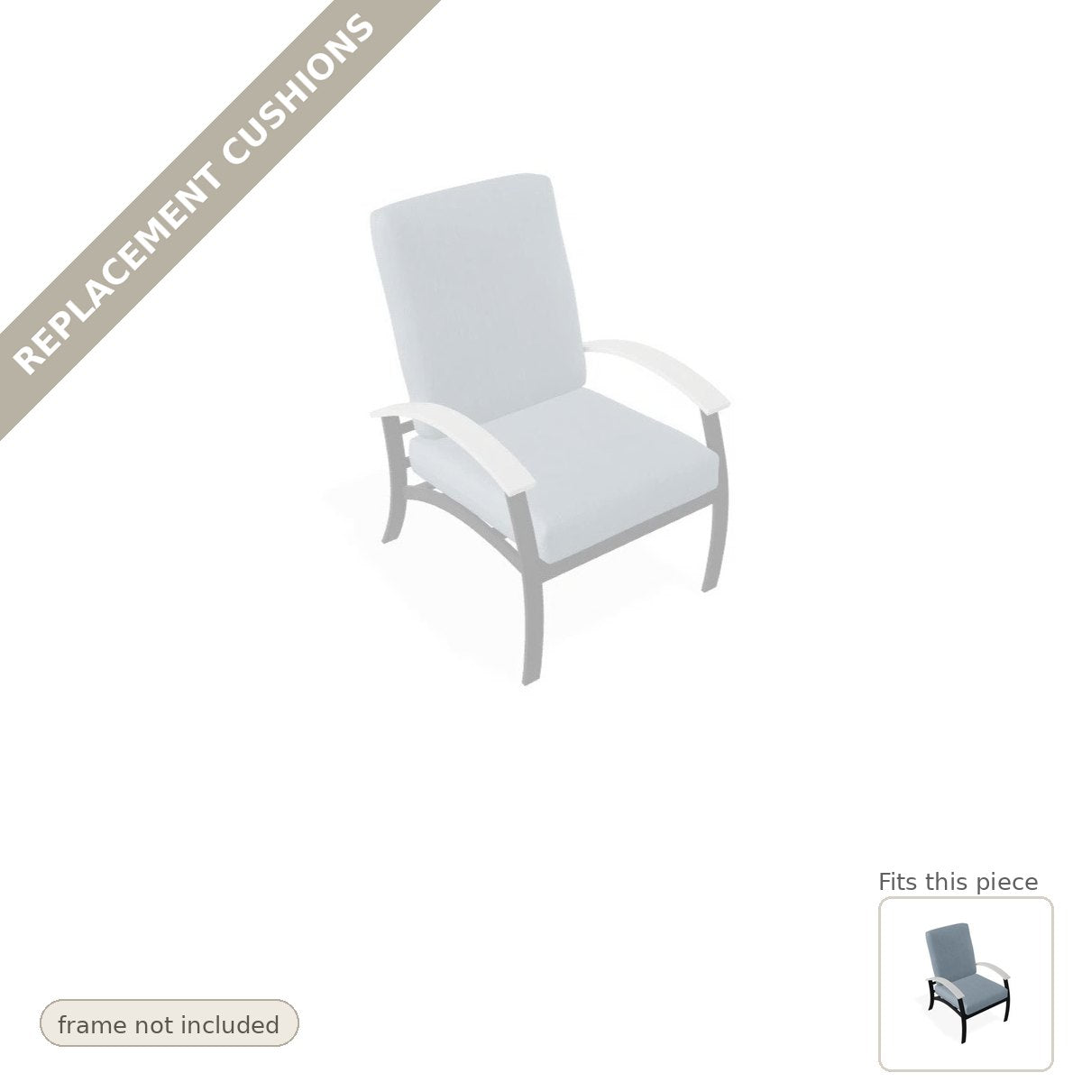 Cushions: Belle Isle Cushion Aluminum Frame Arm Chair Replacement Cushion Set (cushions only)