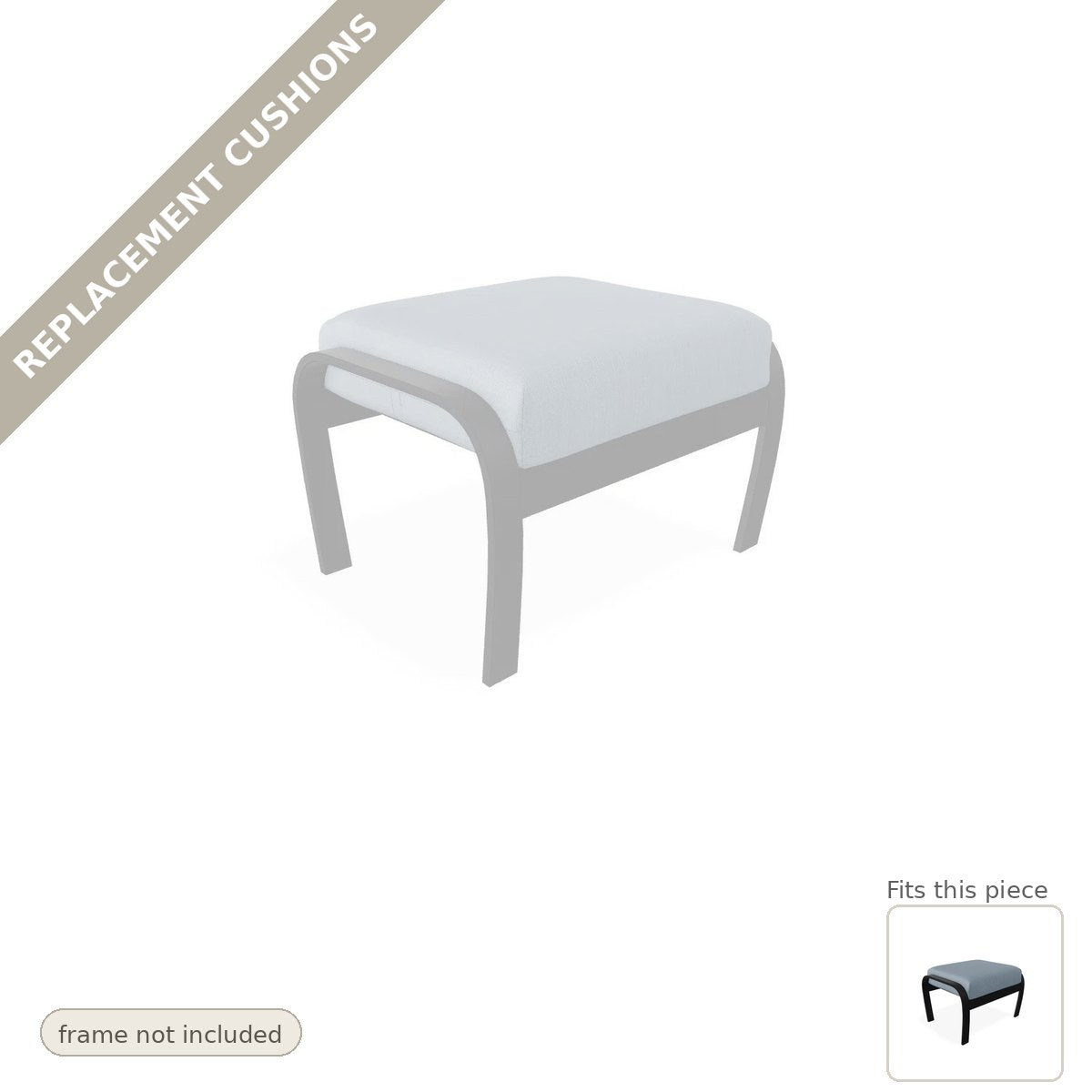 Cushions: Belle Isle Durable &amp; able Cushion Ottoman Replacement Cushion Set (cushions only)
