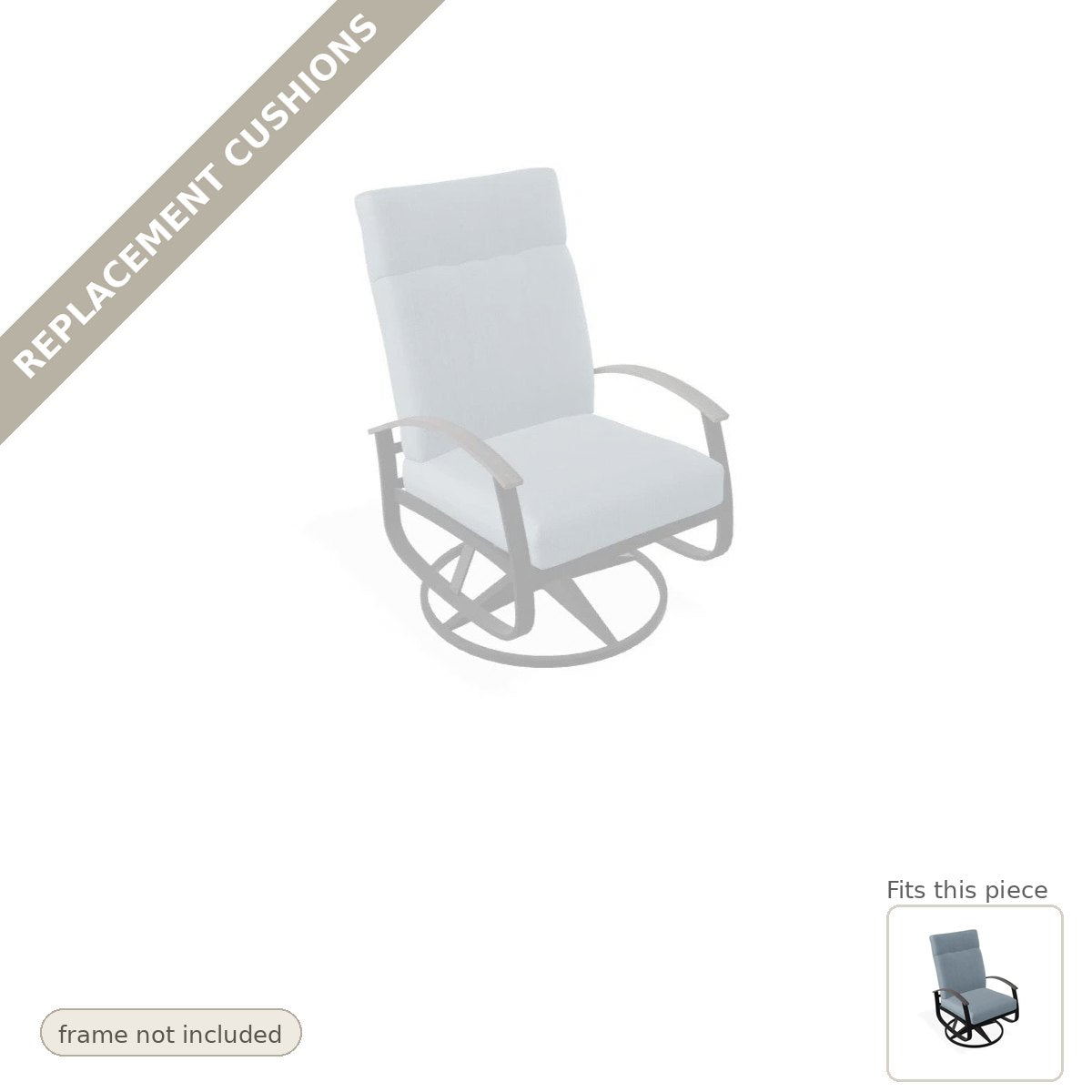 Cushions: Belle Isle Cushion High Back Swivel Rocker Replacement Cushion Set (cushions only)