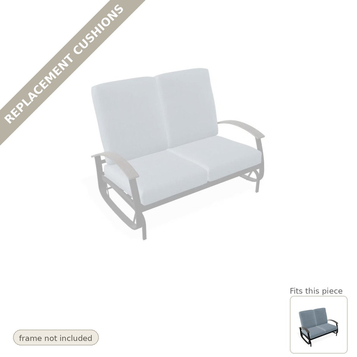 Cushions: Belle Isle Cushion Two Seater Glider Replacement Cushion Set (cushions only)