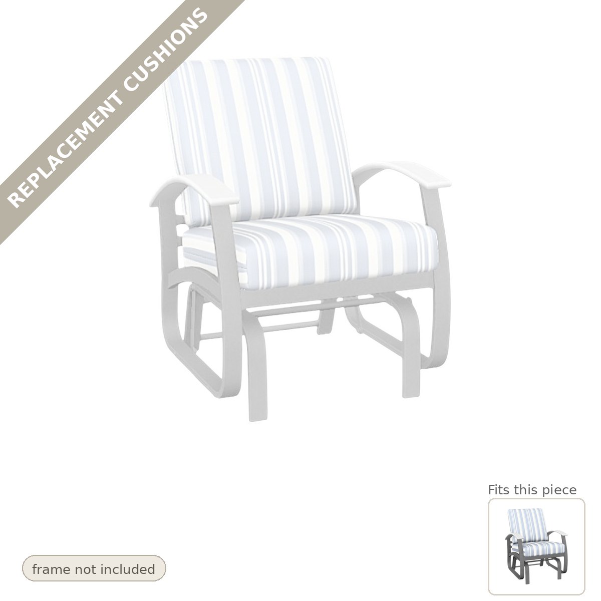 Cushions: Belle Isle Deep Seat Cushion Single-Seat Glider Replacement Cushion Set (cushions only)