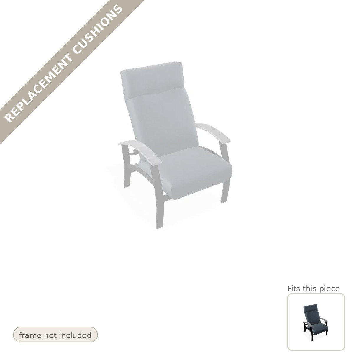 Cushions: Belle Isle Cushion High Back Chair Arm Replacement Cushion Set (cushions only)