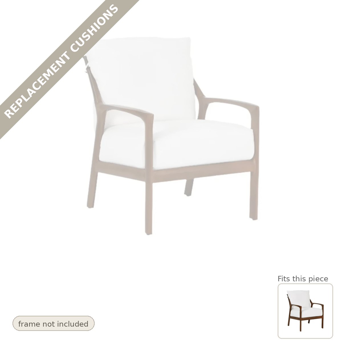Cushions: Castelle Berkeley Outdoor Lounge Chair Made USA Replacement Cushion Set (cushions only)
