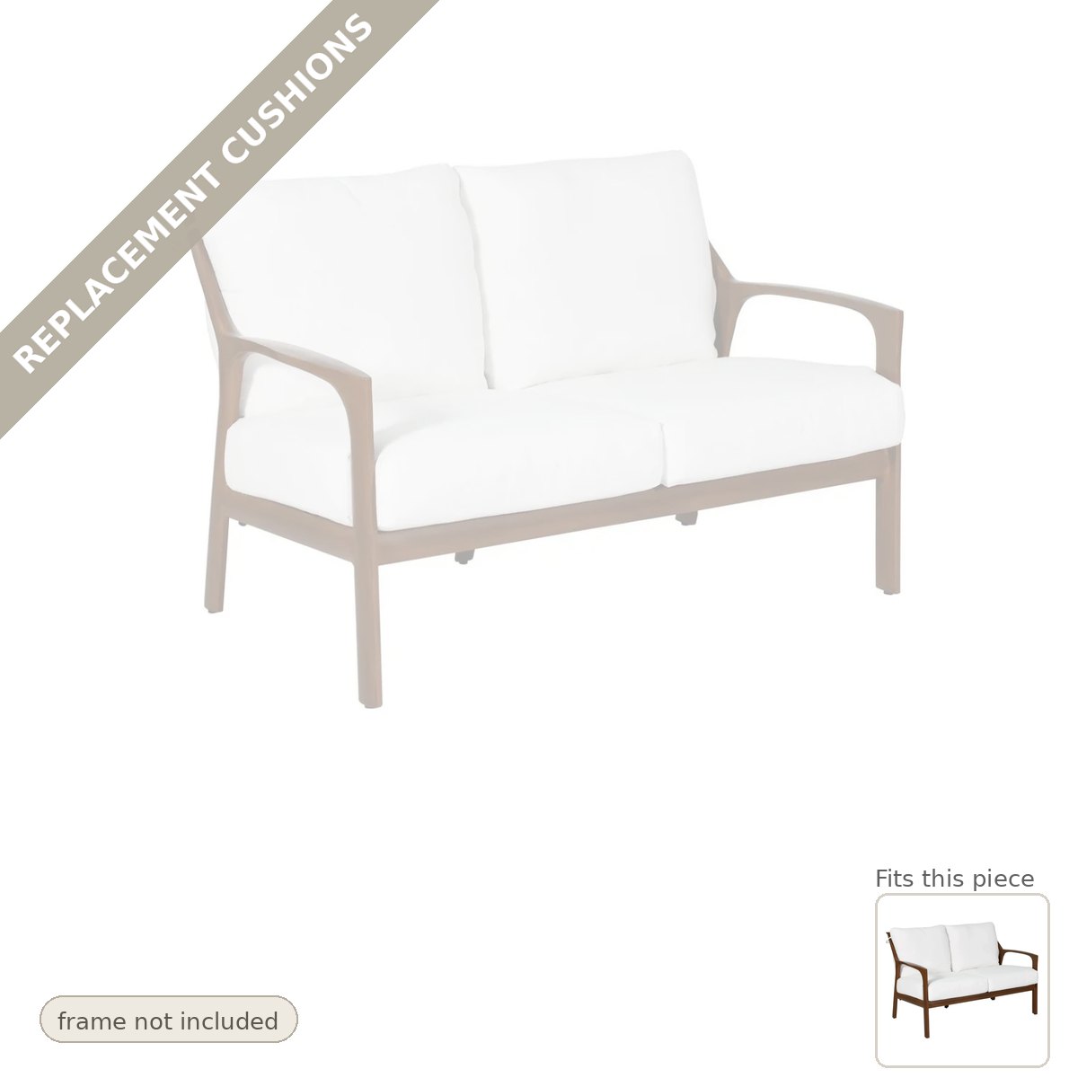Cushions: Castelle Berkeley Outdoor Loveseat Replacement Cushion Set (cushions only)