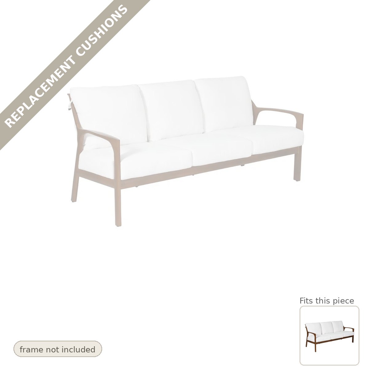Cushions: Castelle Berkeley Outdoor 3-Seater Sofa Deep Cushions Replacement Cushion Set (cushions only)