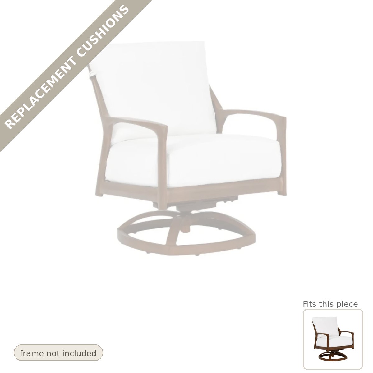 Cushions: Castelle Berkeley Lounge Outdoor Swivel Chair Made USA Replacement Cushion Set (cushions only)